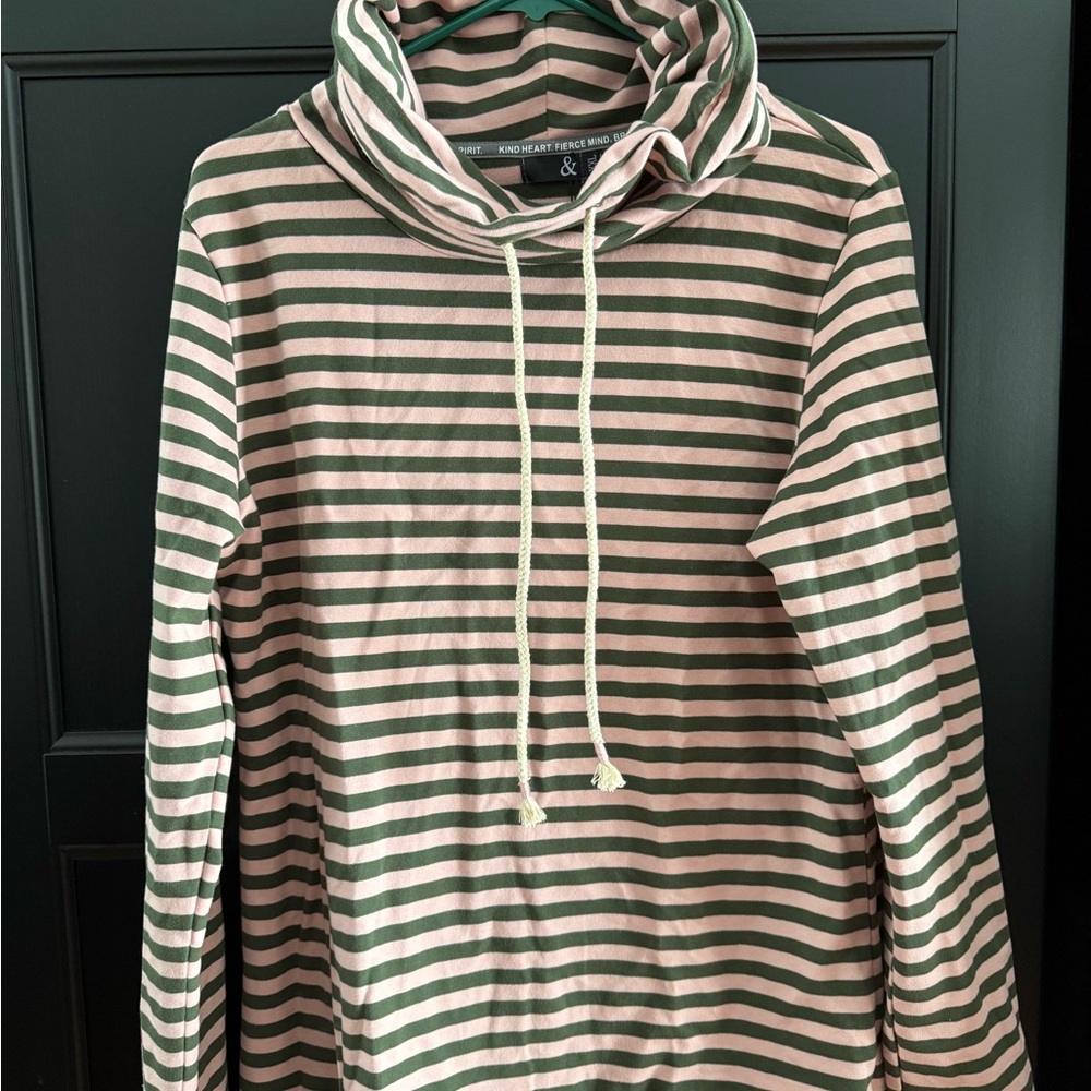 Striped Green and Pink sweatshirt BNWT, size XXL